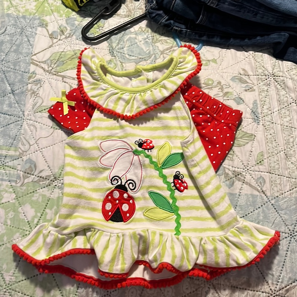 Lady bug shirt and shorts set